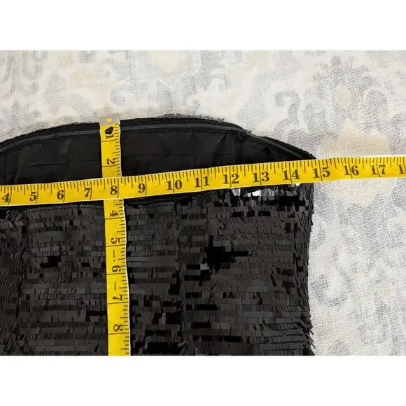 A.L.C. Elsie Strapless Sequin Satin Mini Dress - Black - Picture 13 of 16